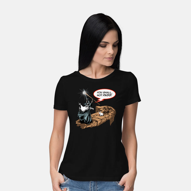 You Shall Not Pass Rabbit-Womens-Basic-Tee-zascanauta