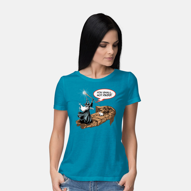 You Shall Not Pass Rabbit-Womens-Basic-Tee-zascanauta