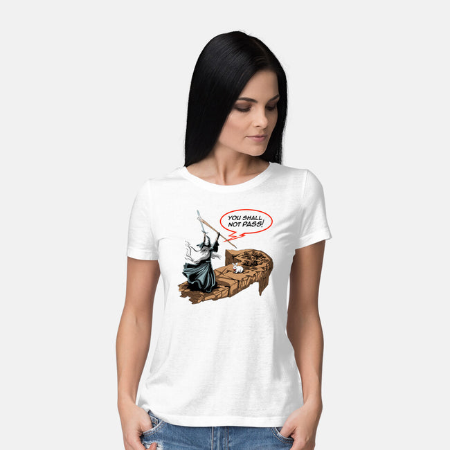 You Shall Not Pass Rabbit-Womens-Basic-Tee-zascanauta