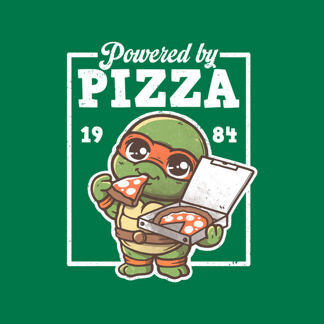 Turtle Powered By Pizza-Womens-Basic-Tee-NemiMakeit