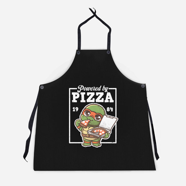 Turtle Powered By Pizza-Unisex-Kitchen-Apron-NemiMakeit