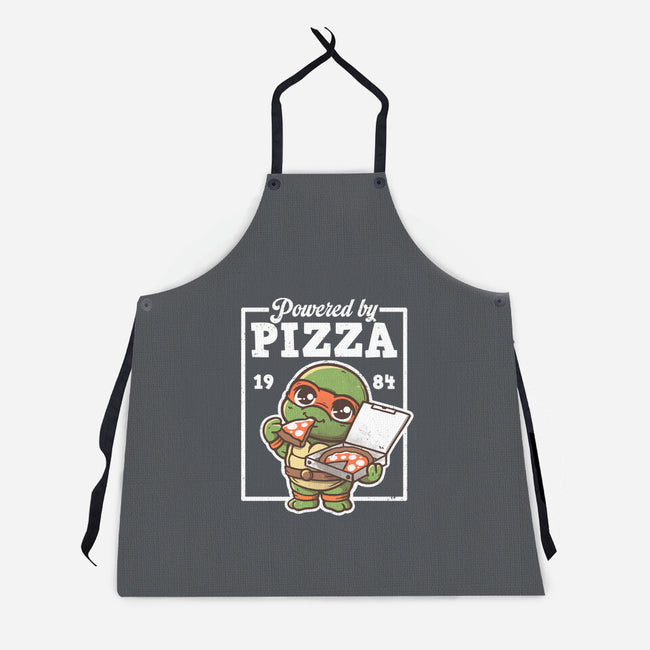 Turtle Powered By Pizza-Unisex-Kitchen-Apron-NemiMakeit