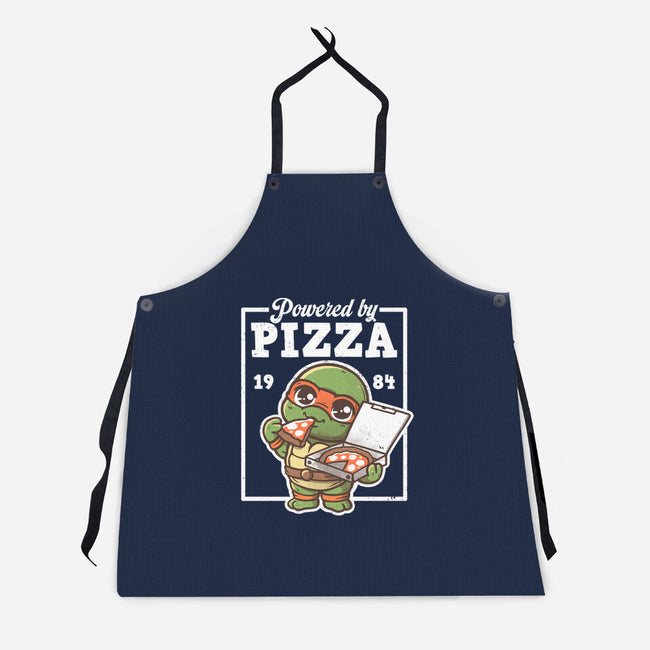 Turtle Powered By Pizza-Unisex-Kitchen-Apron-NemiMakeit