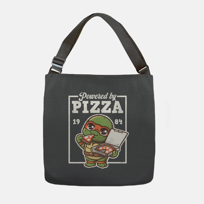Turtle Powered By Pizza-None-Adjustable Tote-Bag-NemiMakeit