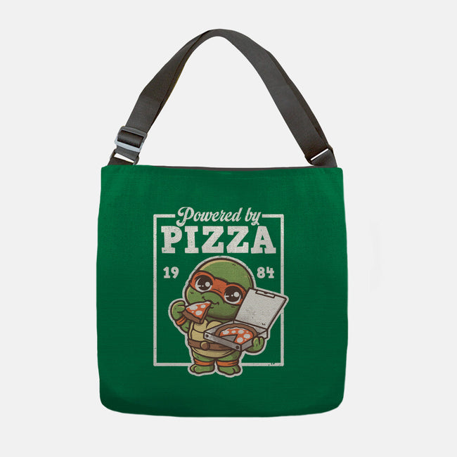 Turtle Powered By Pizza-None-Adjustable Tote-Bag-NemiMakeit