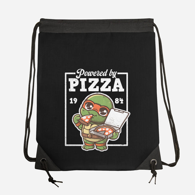 Turtle Powered By Pizza-None-Drawstring-Bag-NemiMakeit