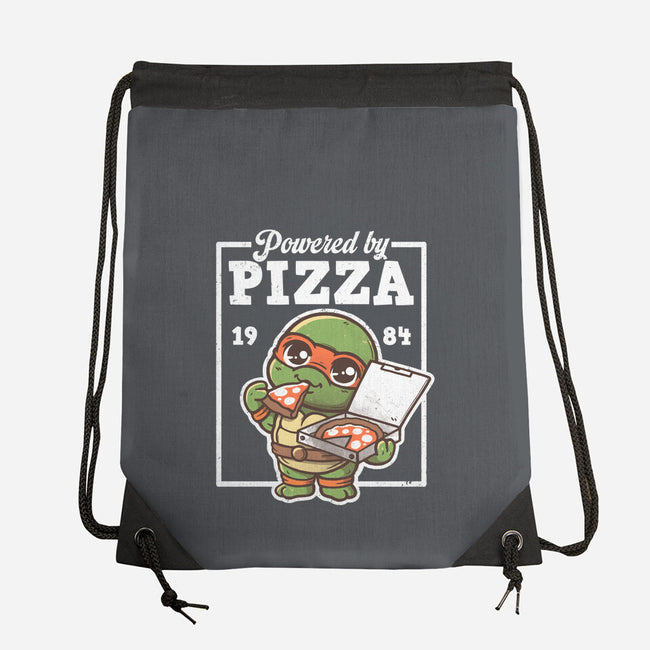 Turtle Powered By Pizza-None-Drawstring-Bag-NemiMakeit