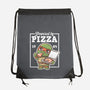 Turtle Powered By Pizza-None-Drawstring-Bag-NemiMakeit
