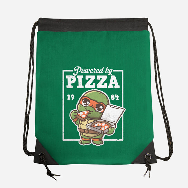 Turtle Powered By Pizza-None-Drawstring-Bag-NemiMakeit