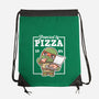 Turtle Powered By Pizza-None-Drawstring-Bag-NemiMakeit