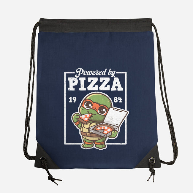 Turtle Powered By Pizza-None-Drawstring-Bag-NemiMakeit