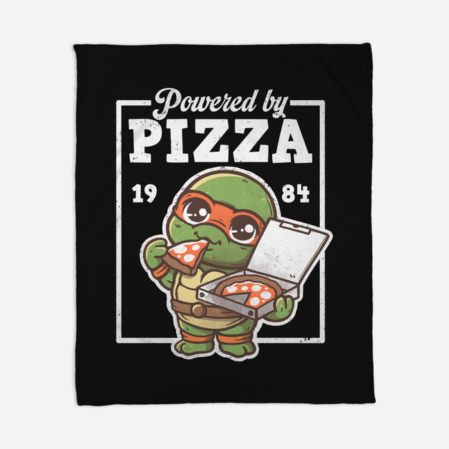 Turtle Powered By Pizza-None-Fleece-Blanket-NemiMakeit