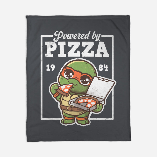 Turtle Powered By Pizza-None-Fleece-Blanket-NemiMakeit