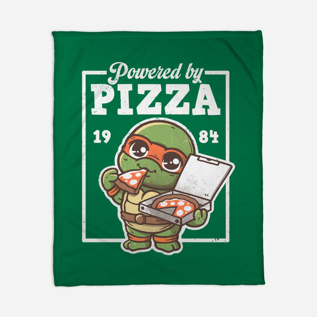 Turtle Powered By Pizza-None-Fleece-Blanket-NemiMakeit