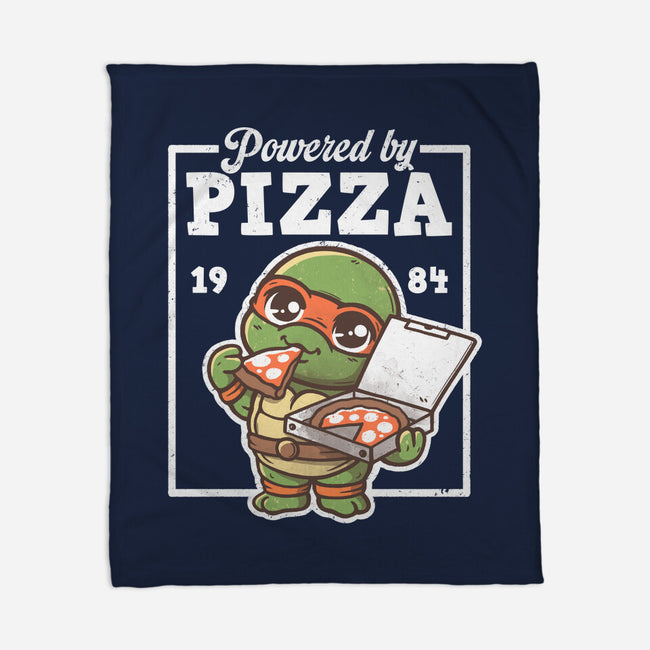 Turtle Powered By Pizza-None-Fleece-Blanket-NemiMakeit