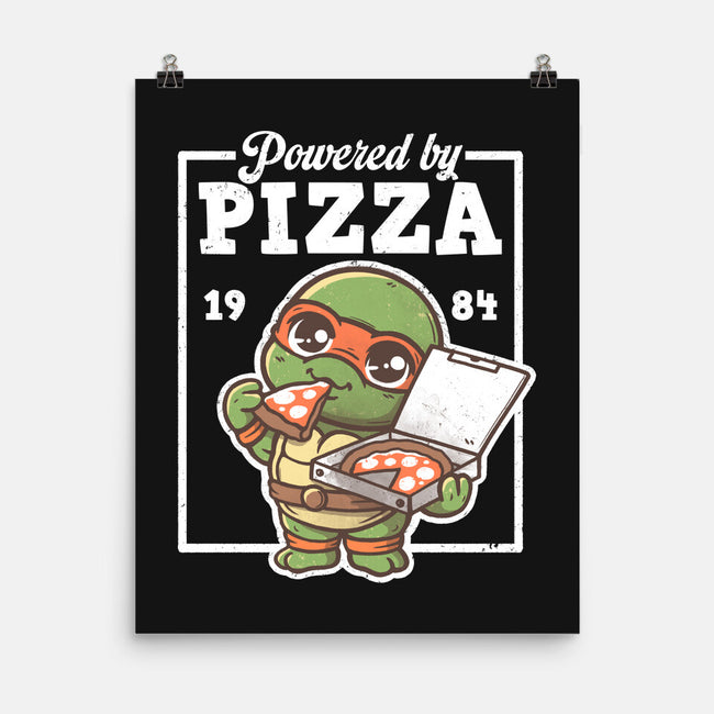 Turtle Powered By Pizza-None-Matte-Poster-NemiMakeit
