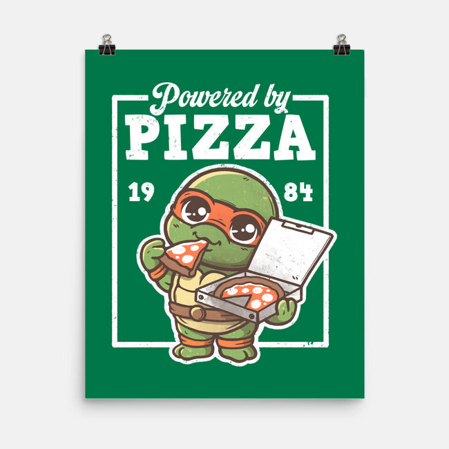 Turtle Powered By Pizza-None-Matte-Poster-NemiMakeit