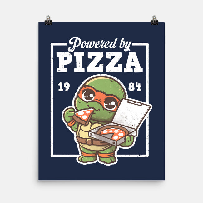 Turtle Powered By Pizza-None-Matte-Poster-NemiMakeit
