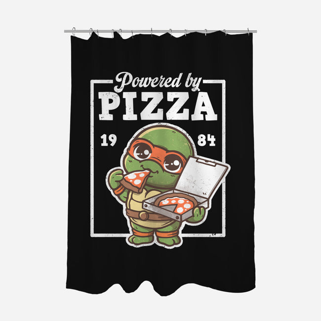 Turtle Powered By Pizza-None-Polyester-Shower Curtain-NemiMakeit