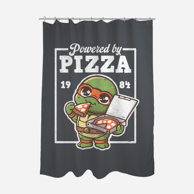Turtle Powered By Pizza-None-Polyester-Shower Curtain-NemiMakeit
