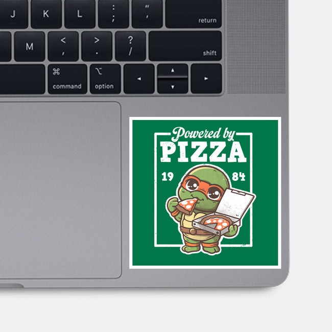 Turtle Powered By Pizza-None-Glossy-Sticker-NemiMakeit