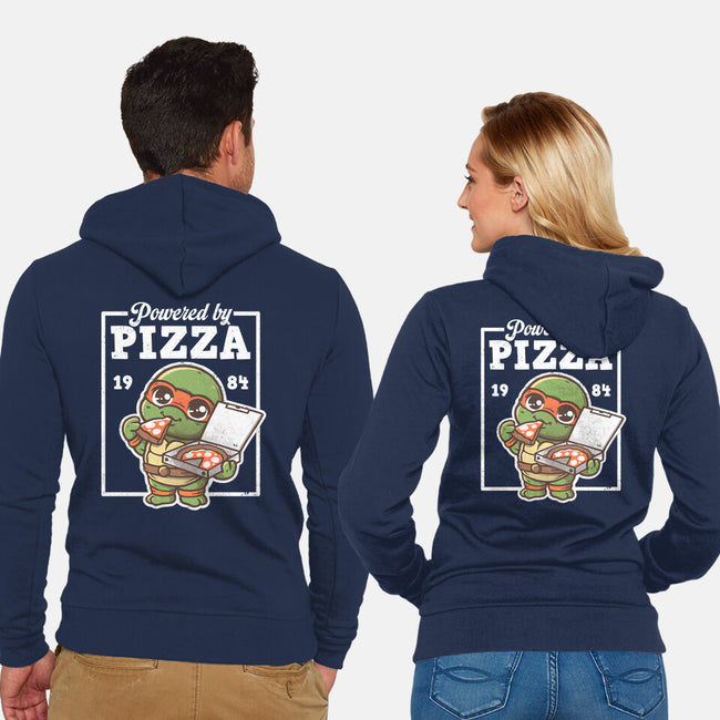 Turtle Powered By Pizza-Unisex-Zip-Up-Sweatshirt-NemiMakeit