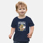 Turtle Powered By Pizza-Baby-Basic-Tee-NemiMakeit