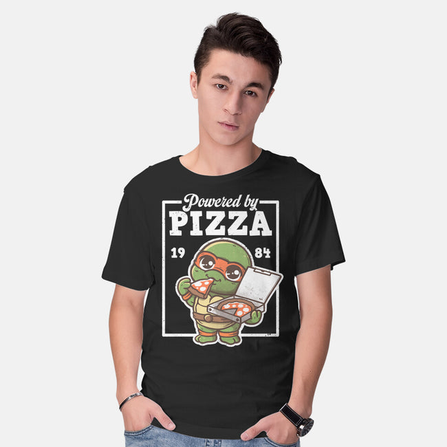 Turtle Powered By Pizza-Mens-Basic-Tee-NemiMakeit