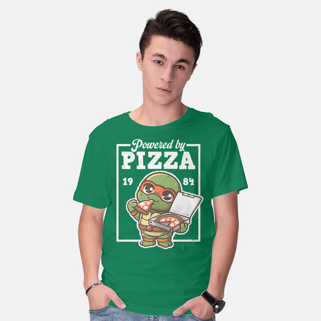 Turtle Powered By Pizza-Mens-Basic-Tee-NemiMakeit