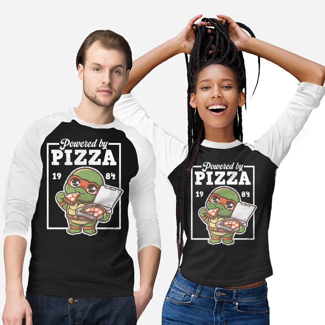 Turtle Powered By Pizza-Unisex-Baseball-Tee-NemiMakeit