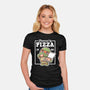 Turtle Powered By Pizza-Womens-Fitted-Tee-NemiMakeit