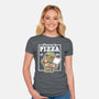 Turtle Powered By Pizza-Womens-Fitted-Tee-NemiMakeit