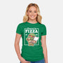 Turtle Powered By Pizza-Womens-Fitted-Tee-NemiMakeit