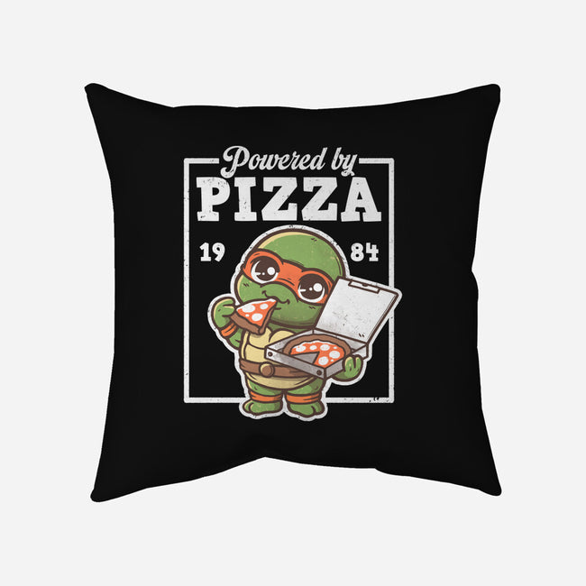 Turtle Powered By Pizza-None-Removable Cover w Insert-Throw Pillow-NemiMakeit