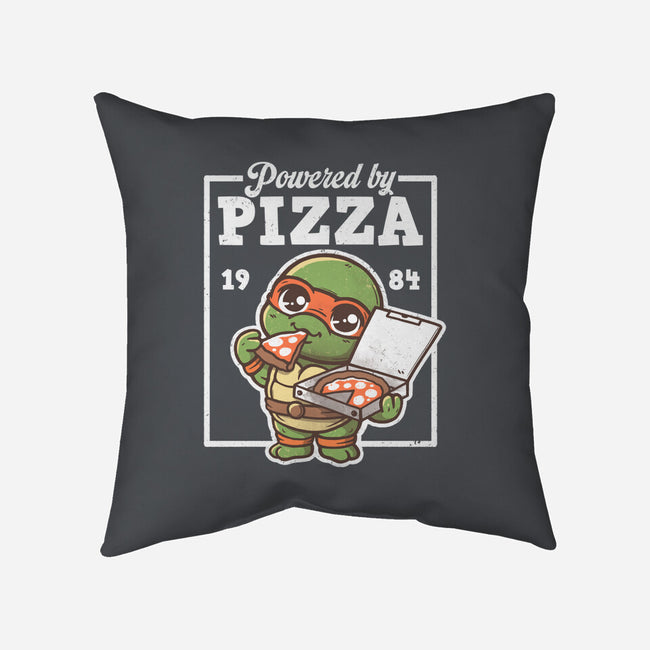 Turtle Powered By Pizza-None-Removable Cover w Insert-Throw Pillow-NemiMakeit