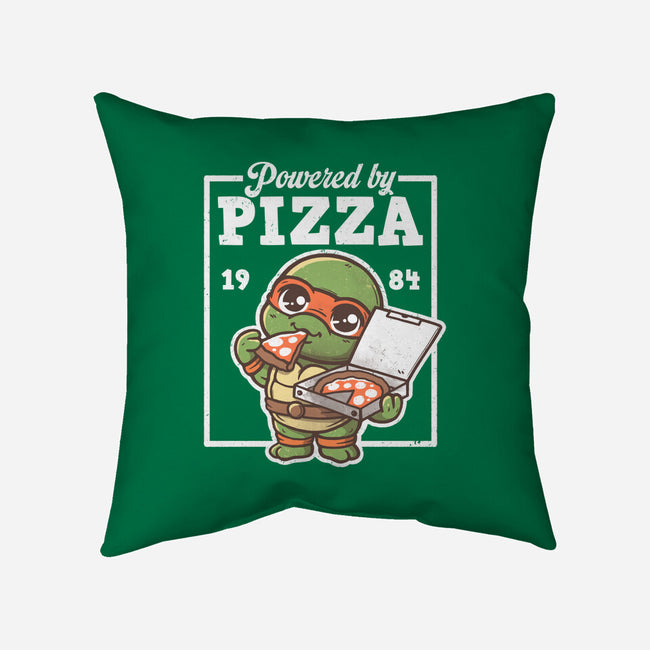 Turtle Powered By Pizza-None-Removable Cover w Insert-Throw Pillow-NemiMakeit
