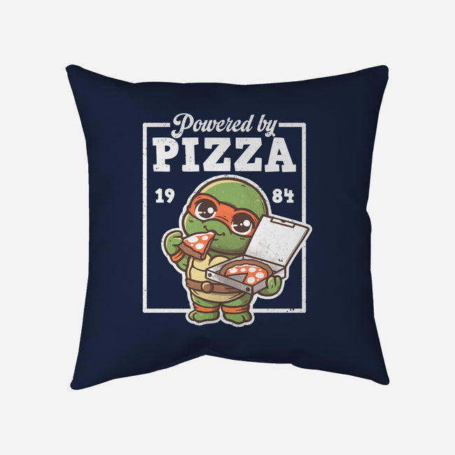 Turtle Powered By Pizza-None-Removable Cover w Insert-Throw Pillow-NemiMakeit