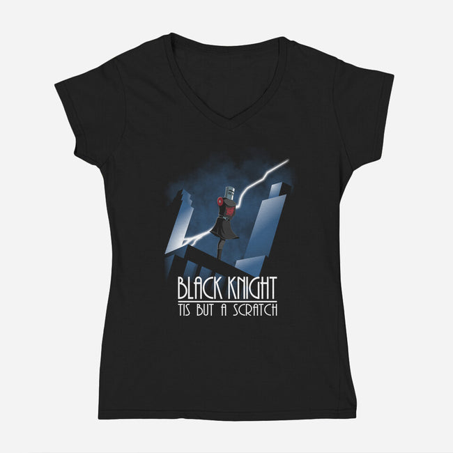 Tis But A Scratch Knight-Womens-V-Neck-Tee-jasesa