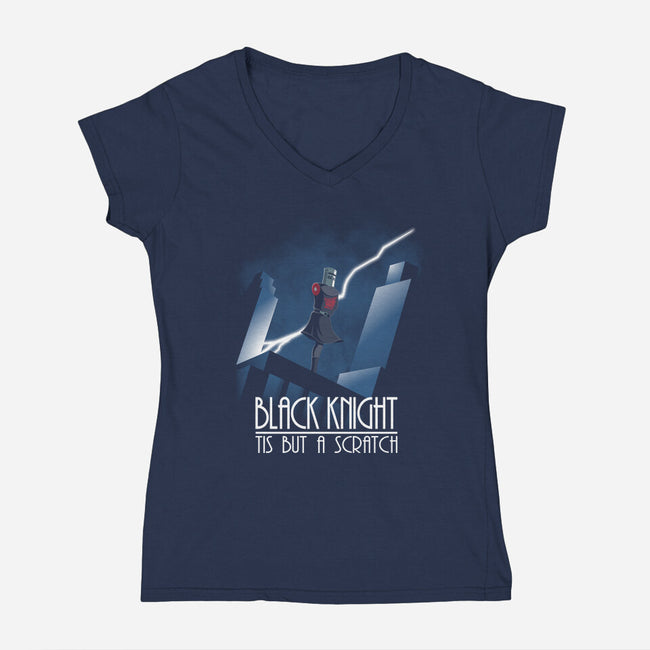 Tis But A Scratch Knight-Womens-V-Neck-Tee-jasesa