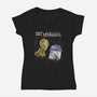 My Robotic Bromance-Womens-V-Neck-Tee-zascanauta