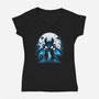 Dragon Fly Moon-Womens-V-Neck-Tee-Vallina84