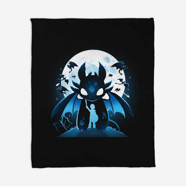 Dragon Fly Moon-None-Fleece-Blanket-Vallina84