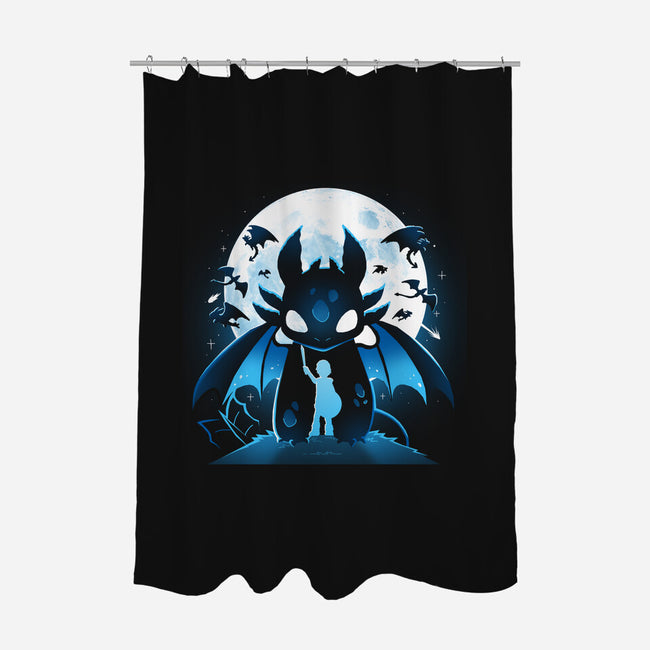 Dragon Fly Moon-None-Polyester-Shower Curtain-Vallina84