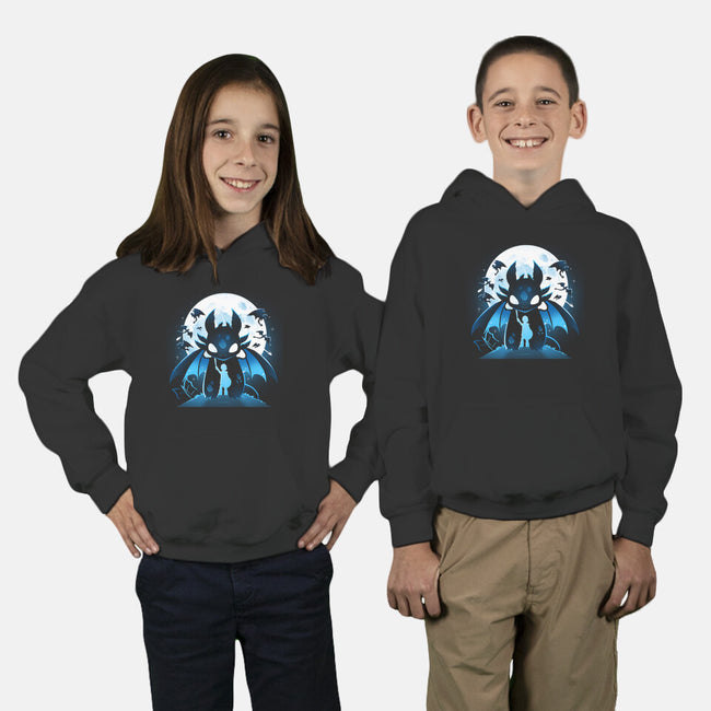 Dragon Fly Moon-Youth-Pullover-Sweatshirt-Vallina84