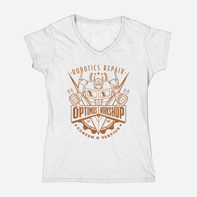 Optimus Workshop-Womens-V-Neck-Tee-Getsousa!