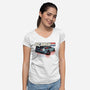 Go Back To The 80s-Womens-V-Neck-Tee-momma_gorilla