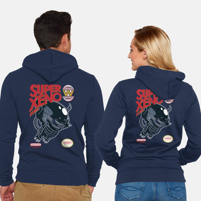 Super Xeno Alien-Unisex-Zip-Up-Sweatshirt-Arinesart