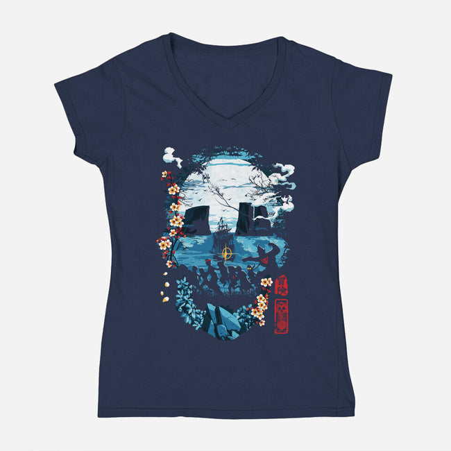 Night In Astoria-Womens-V-Neck-Tee-Arinesart