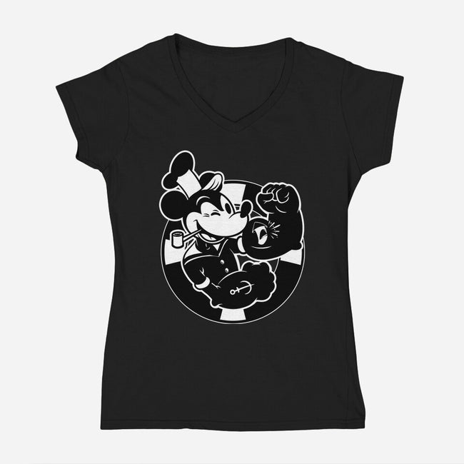 Animation Mouse Sailor-Womens-V-Neck-Tee-Studio Mootant