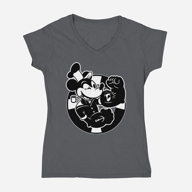 Animation Mouse Sailor-Womens-V-Neck-Tee-Studio Mootant